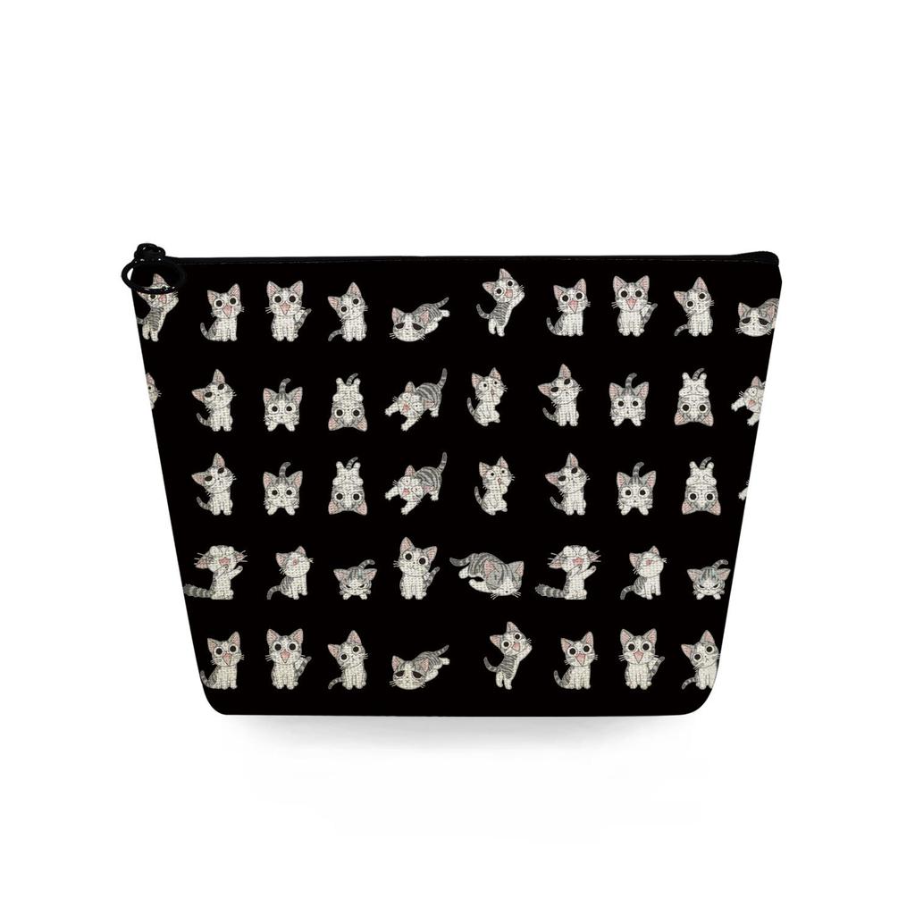Women Cartoon cat Print Cosmetic Bag Toiletries Organize Travel Storage Case 6868