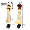 Pathway Stake Lights for Yard Solar Powered Christmas Garden Light, Outdoor Metal Holiday Landscape Path Decorations Star Snowflake Waterfall