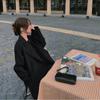 Women's Woolen Coat Mid-length Loose Hepburn Style Woolen Coat