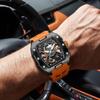 ONOLA Automatic Watch NEW 3870 Fashion Hollowed Out Tonneau Men Watch Silicone Strap Waterproof Mechanical Watch for Men Reloj