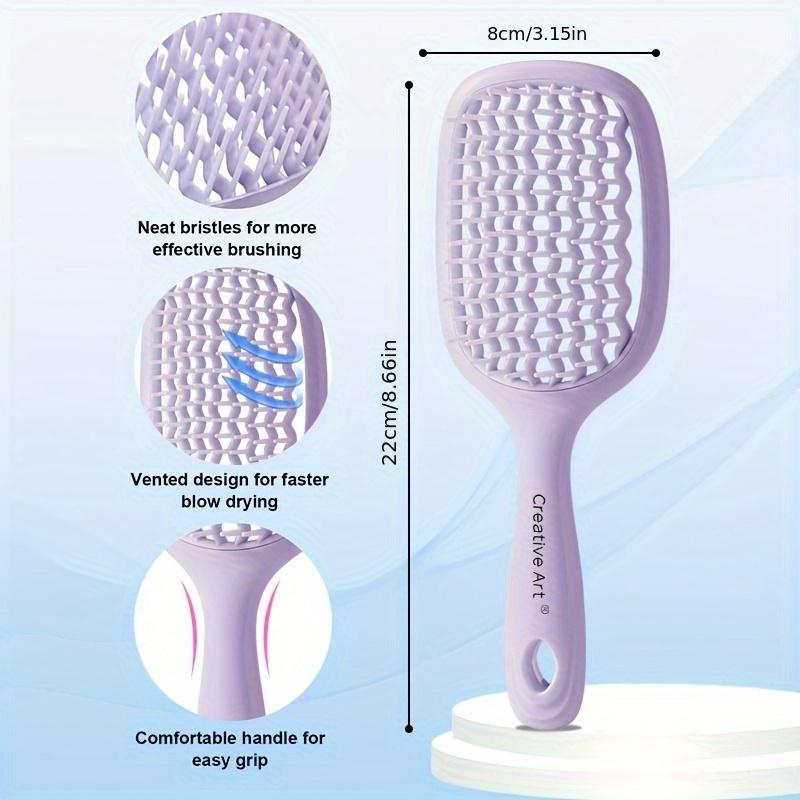 1pc Square Hollow Hair Brush for Men and Women | Wide Tooth Comb for Easy Detangling and Scalp Massage, Vented Detangling Wet Hair Brush,Bouncing Comb