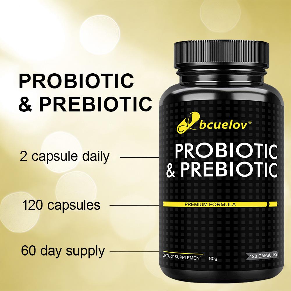 Probiotic and prebiotic capsules, each containing 4.4 billion CFU of live bacteria, 120 capsules.