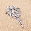 Genuine Milky Opal Gemstone 925 Sterling Silver Oxidized Pendant 4" For Women CP-26-16