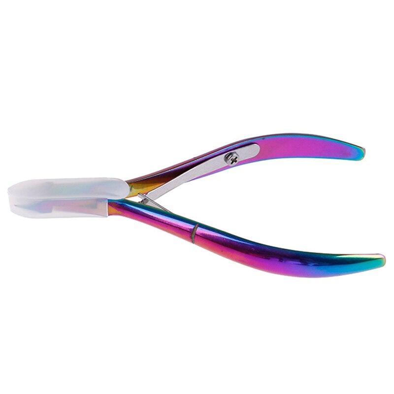 1PCS Nail Art Dead Skin Remover Clipper Scissor Stainless Steel Plating Rainbow Cuticle Nipper Cutter