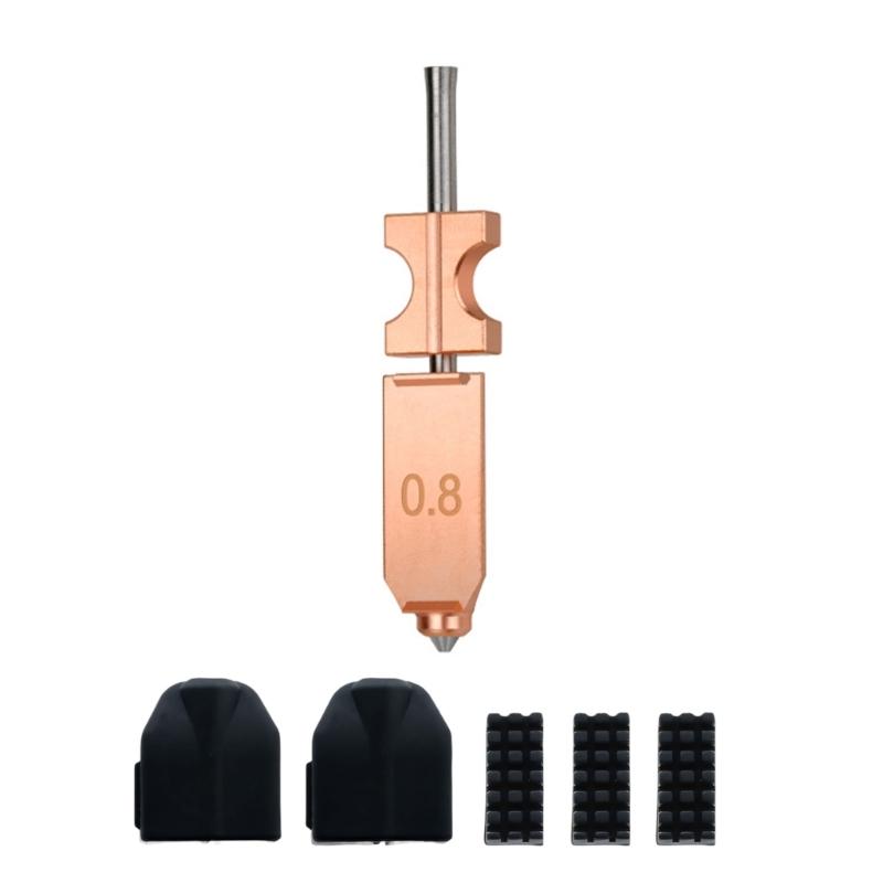 

Bronze 3D Printing Nozzle Set Upgraded AD5X Type For Fast Removal And Enhances Heat Resistance In Professional Use 0.8mm