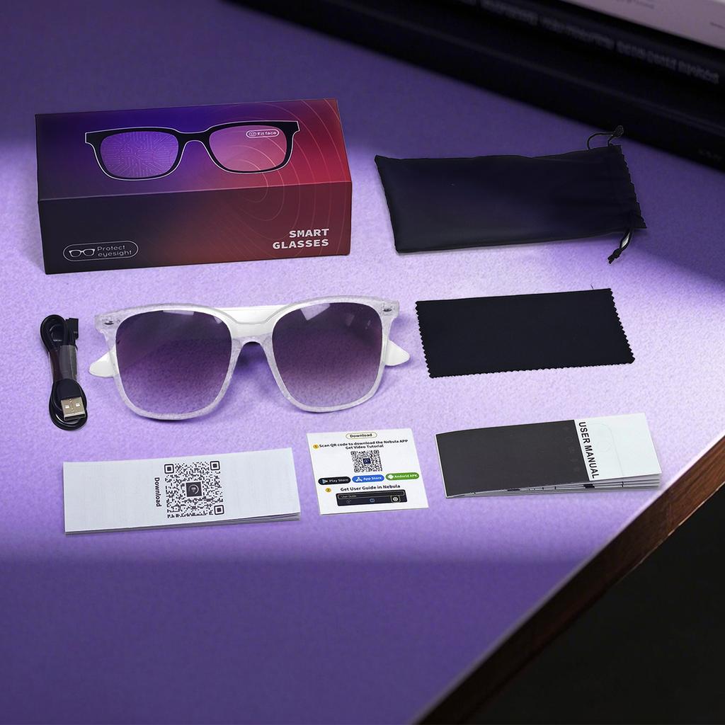 LIGE BWGY500 Translator Smart Sunglasses Answer Calls Wireless Music Player Eyewear AI Voice Assistant UV Protection Anti-Glare