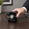 Matte Black Phone Ornament Old Telephone Ornaments, Mini Retro Desk Phone, Vintage Classic Landline Resin Decorative Nostalgic Home Office Decor Shop