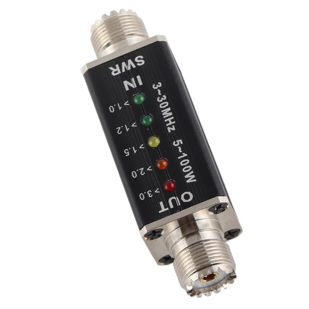 5‑100W Standing Wave Meter Mini Shortwave LED Indicator SWR Meter for Antenna Radio