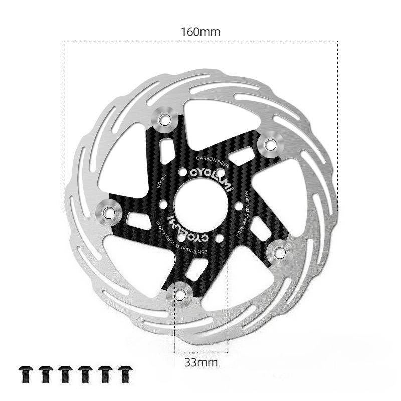 CYCLAMI Carbon Fiber Floating Bicycle Brake Disc Rotor Ultra - Light Heat Dissipation for Road Bike Disc Brakes 160mm - 180mm