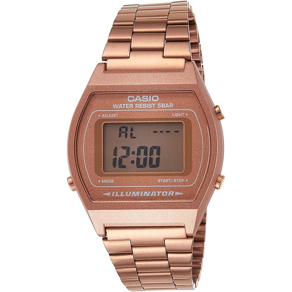 Casio B640WC-5A Digital Standard Watch Brown Stainless Steel Band Water Resistant