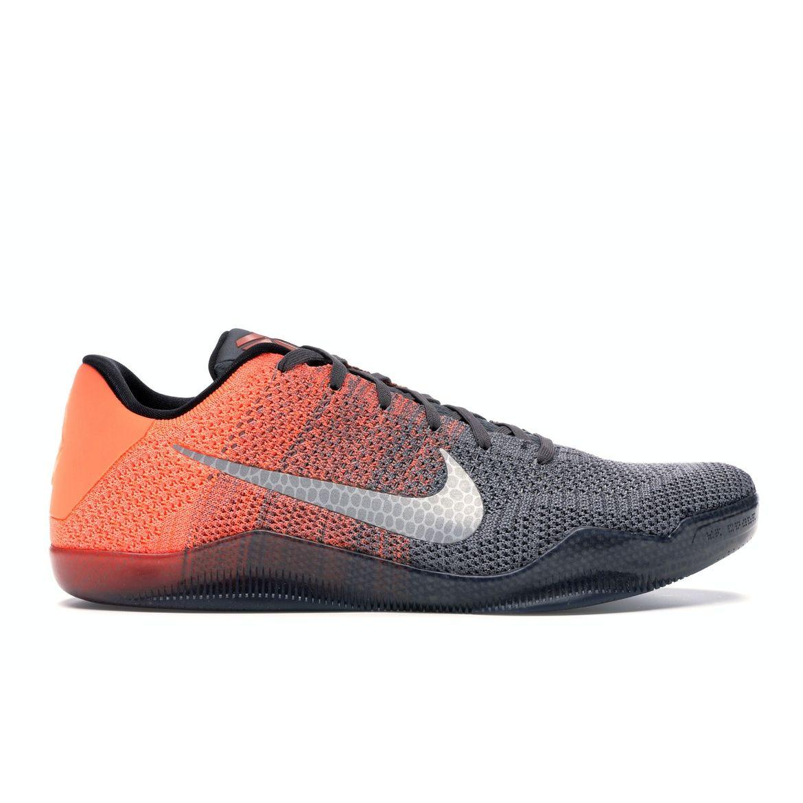 

Мужские кроссовки Nike Kobe 11 Elite Low Eastern серые темно-серые Bright-Mango-Court-Purple-Volt 822675-078