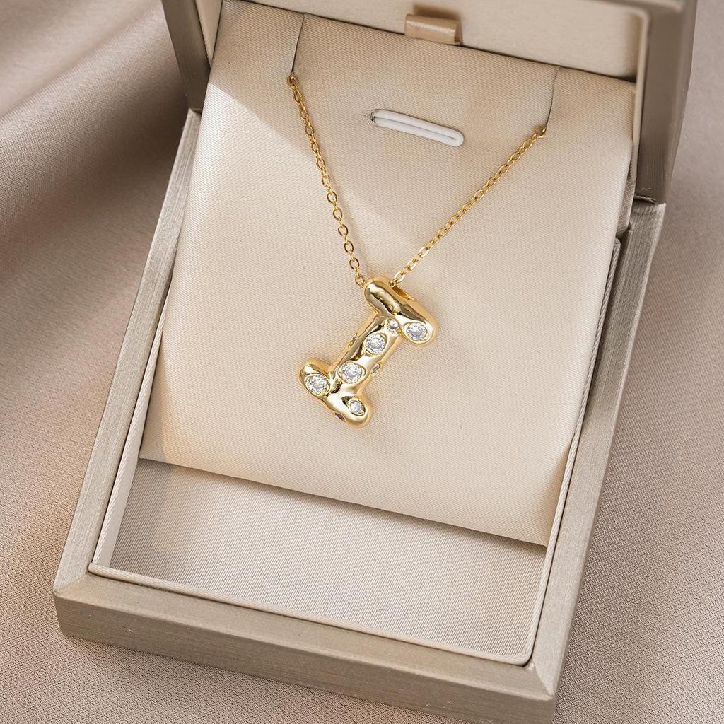 Women's Colorful English Alphabet Necklace - Simple & Trendy Design in Titanium Steel