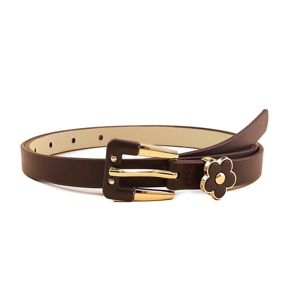 

Женский ремень из ПУ кожи, кожаный ремень с цветком, модный поясной ремень, ремни, брюки кофейный