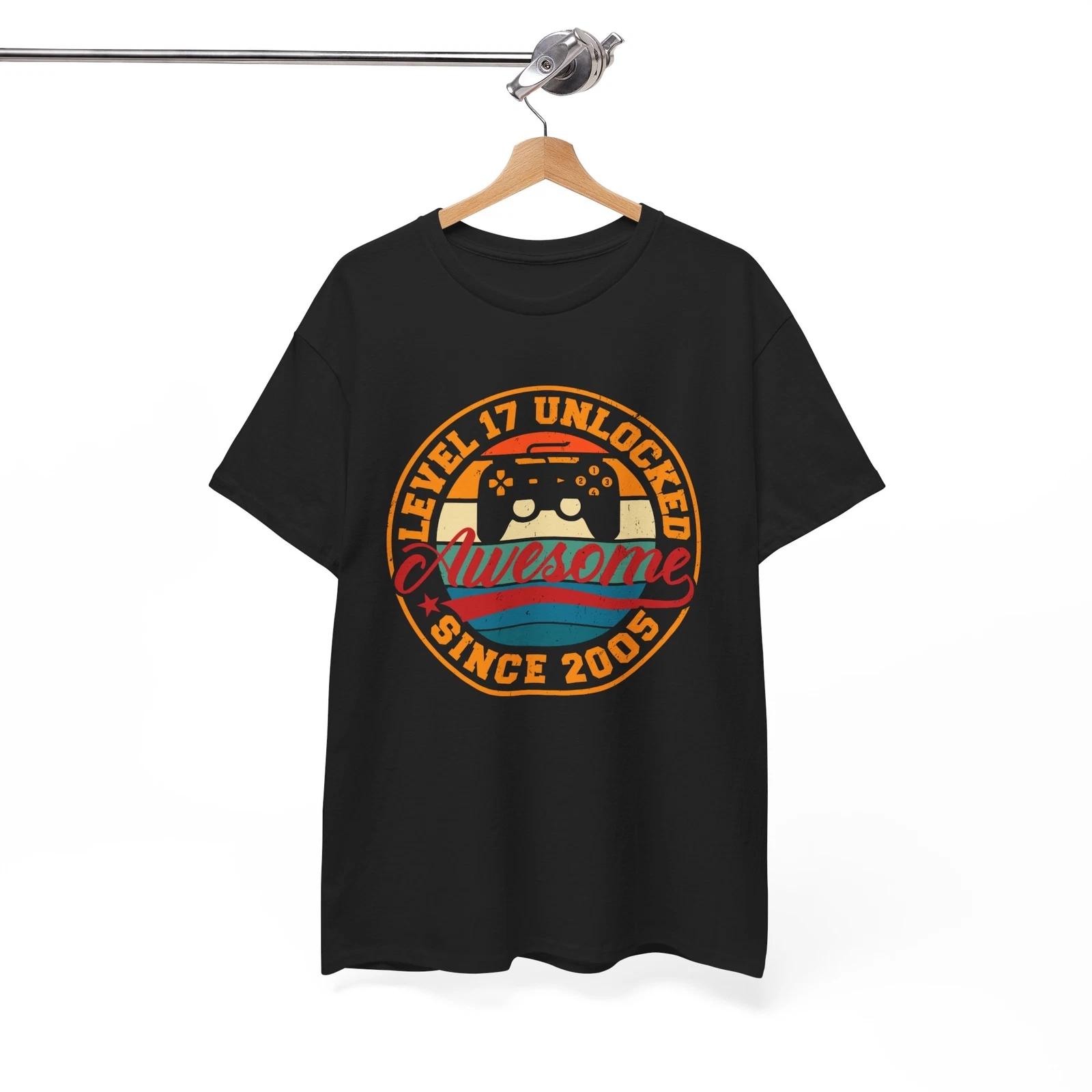 Level 17 Unlocked T-Shirt | Video Game Lover Tee | Fun Gamer Shirt S