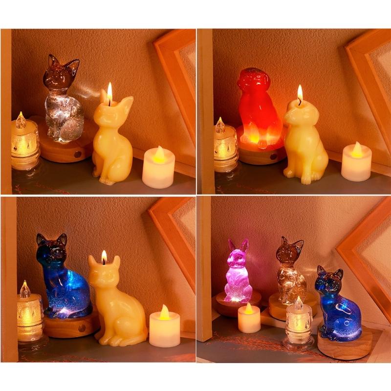 3D Tier Kerzenform, Katze Hund Kaninchen Kerzenform für DIY Kerzen Gipsornamente Heimdekorationen, Epoxidharz Gießen