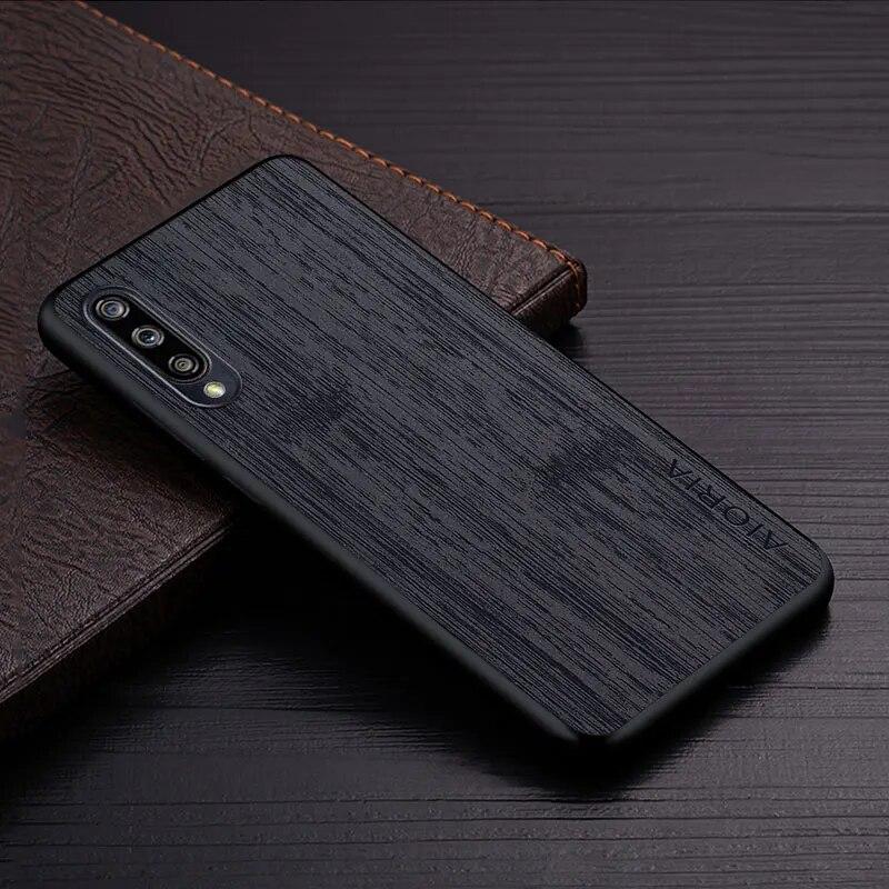 Чехол для Xiaomi Mi A3 A2 Lite, чехол из бамбукового дерева с рисунком, кожаный чехол для телефона, роскошный чехол для xiaomi mi a3, чехол, капа For Xiaomi Mi A3 чёрный