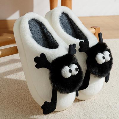 Women's Winter Home Slippers Funny And Cute Anti Slip Warm Slippers Cartoon Men's Outwear Couple Shoes