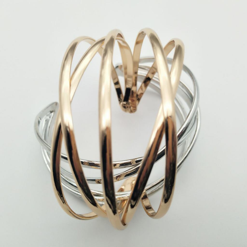 Fashionable Hollow Bangles Irregular Cuff Geometric Bracelets Metal Texture Wrist Jewelry for Parties and Daily Wear