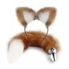 2Pcs Butt Plugs Fox Tail with Plush Ears Sex Toys For Women SM Cosplay Long Tail Smooth Anal Plug Erotic Sexual Toys for Couples