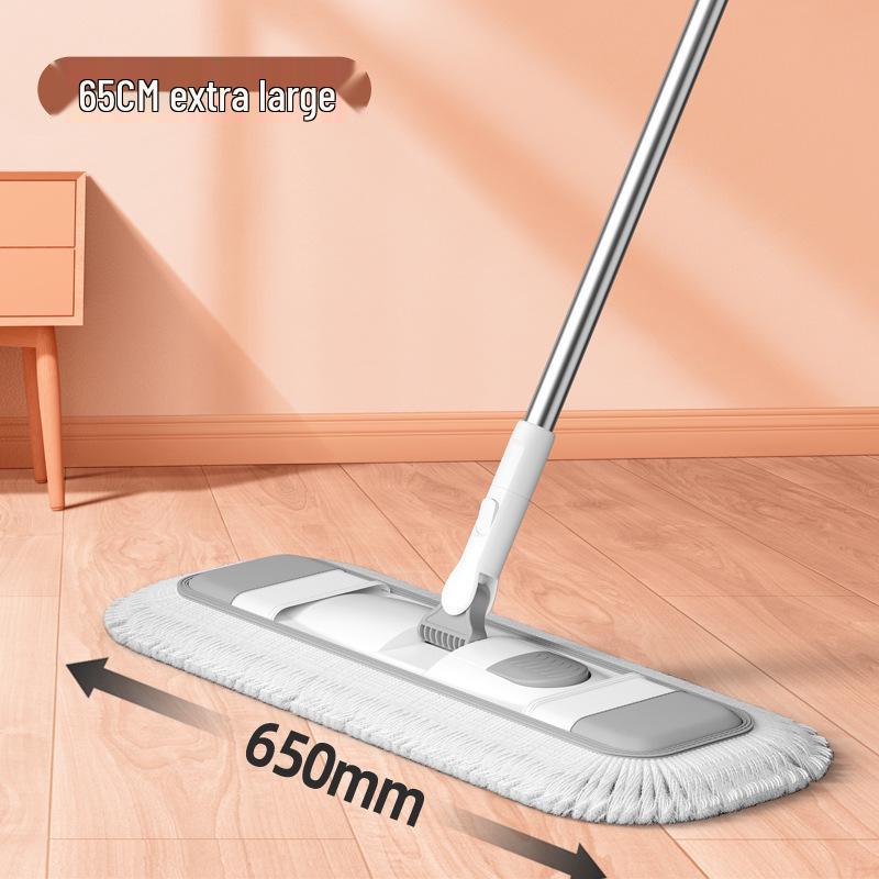 Pure Cotton Large Dust Mop for Hotels & Homes - Flat Mop for Tile Floors with Extended Cloth