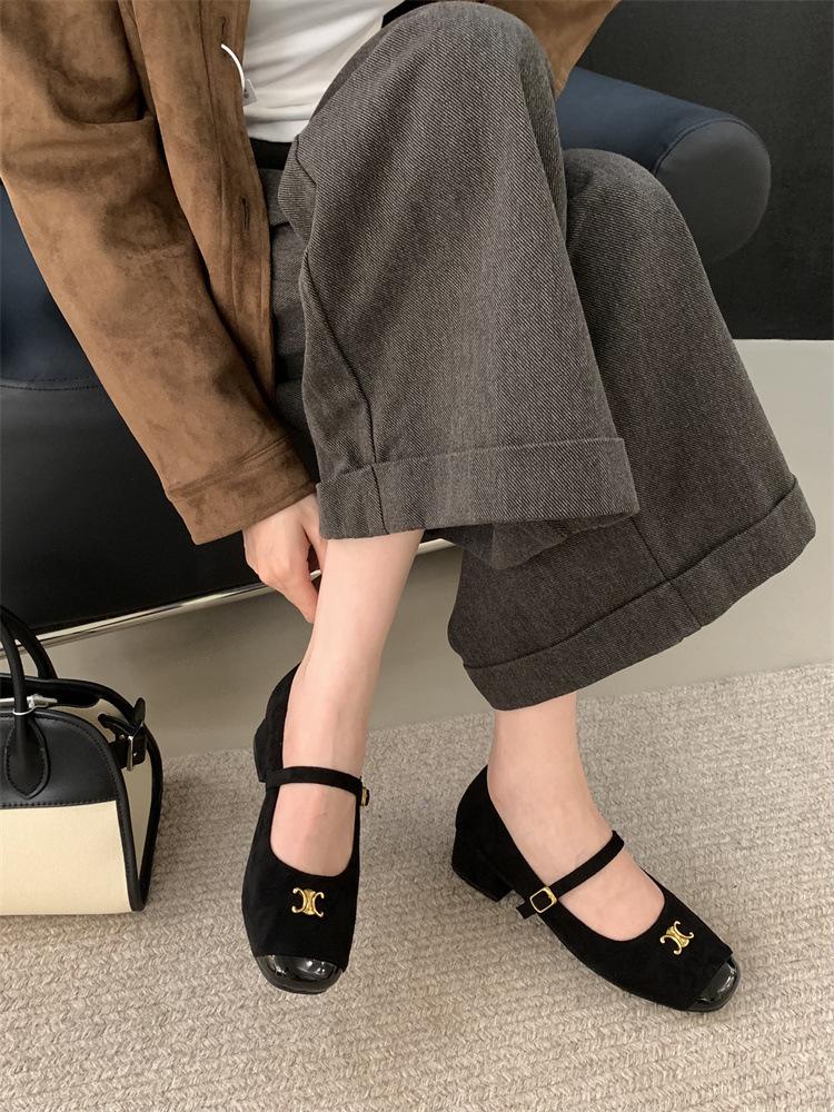 French Evening Breeze Temperament Light Mouth Single Shoes Women's Middle Heel 2025 Spring and Autumn New Gentle Fairy Commuting Thick Heel Mary Jane