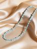 Fashion Boho Blue Rice Bead Beads Necklace for Women, Stainless Steel Beaded Collar Necklace, Summer Jewelry Accessories Gifts