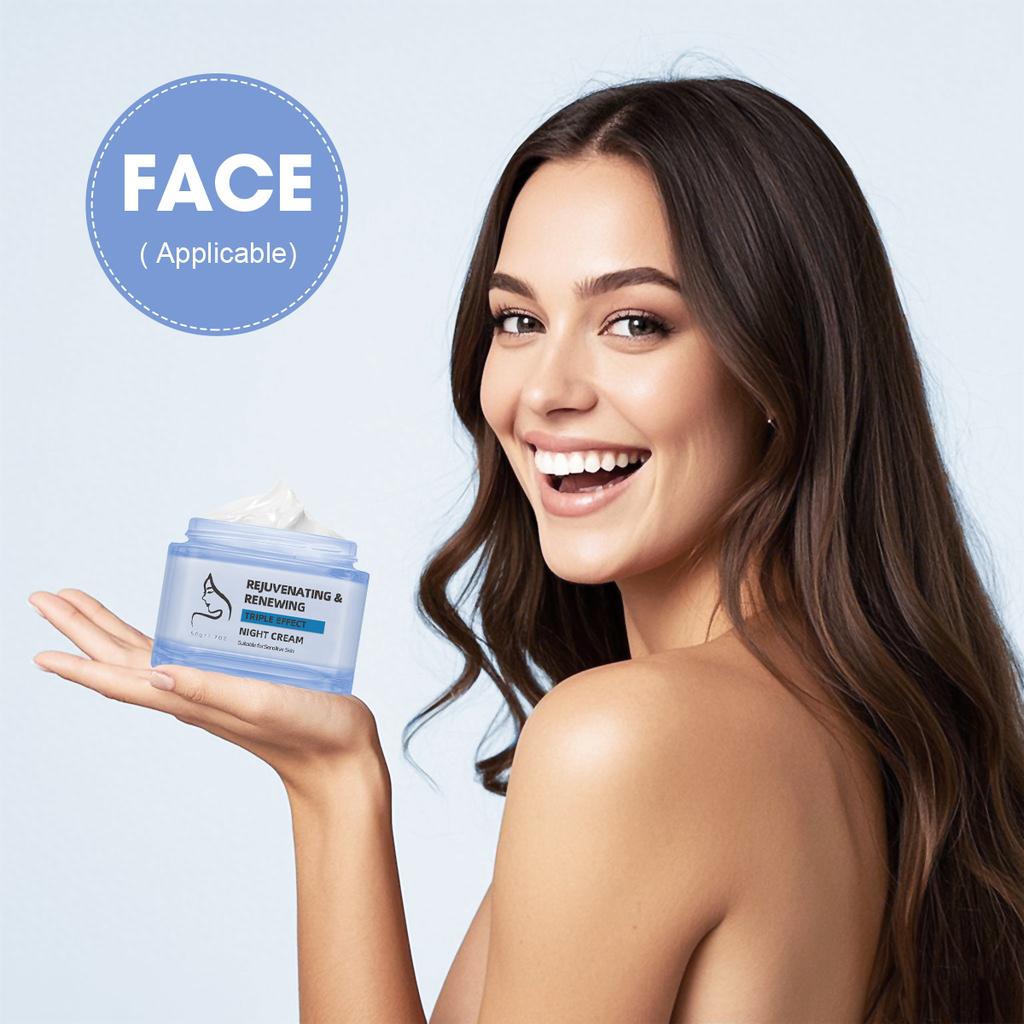 Triple Action Night Repair Cream 50g – Anti-Wrinkle Collagen Peptide Moisturizing Night Cream