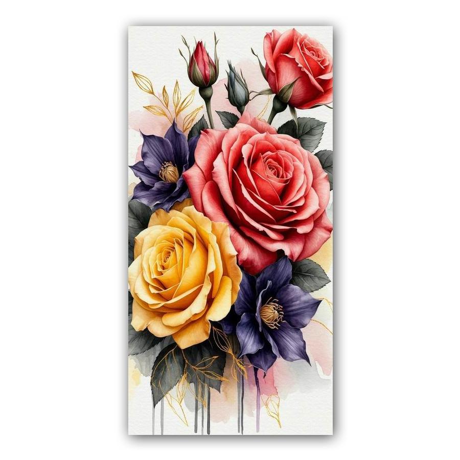 Colorful Rose Blossoms Large Size Diamond Painting Flowers Diy Full Square Round Drill Rhinestone Embroidery Mosaic Cross Stitch Kits Wall Decor