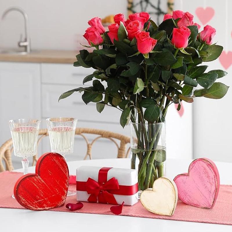 Elegant Wooden Love Shape Tray Perfect For Valentine Gift And Desktop Organization Handmade Wood Heart Shaped Ornament