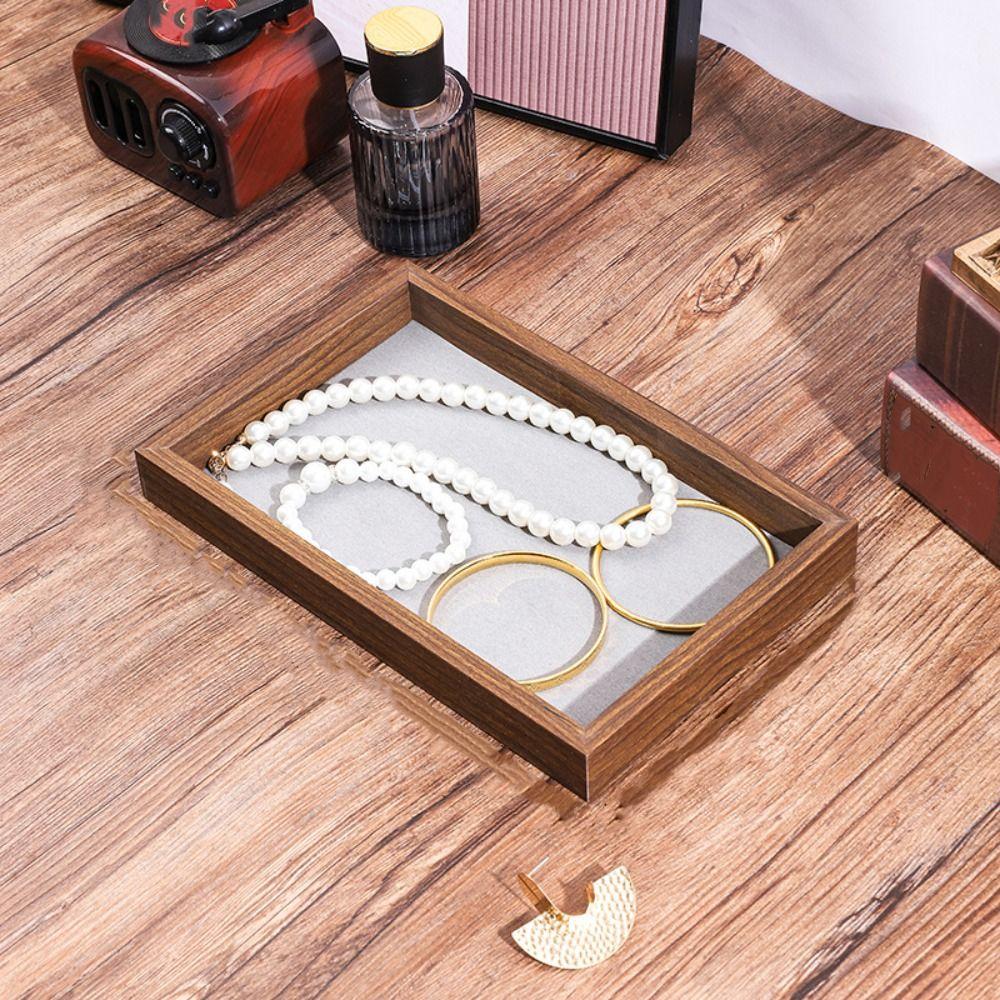 Velvet Wooden Jewelry Tray Simple Jewelry Display Tray Fashion Jewelry Organizer  Jewelry Display