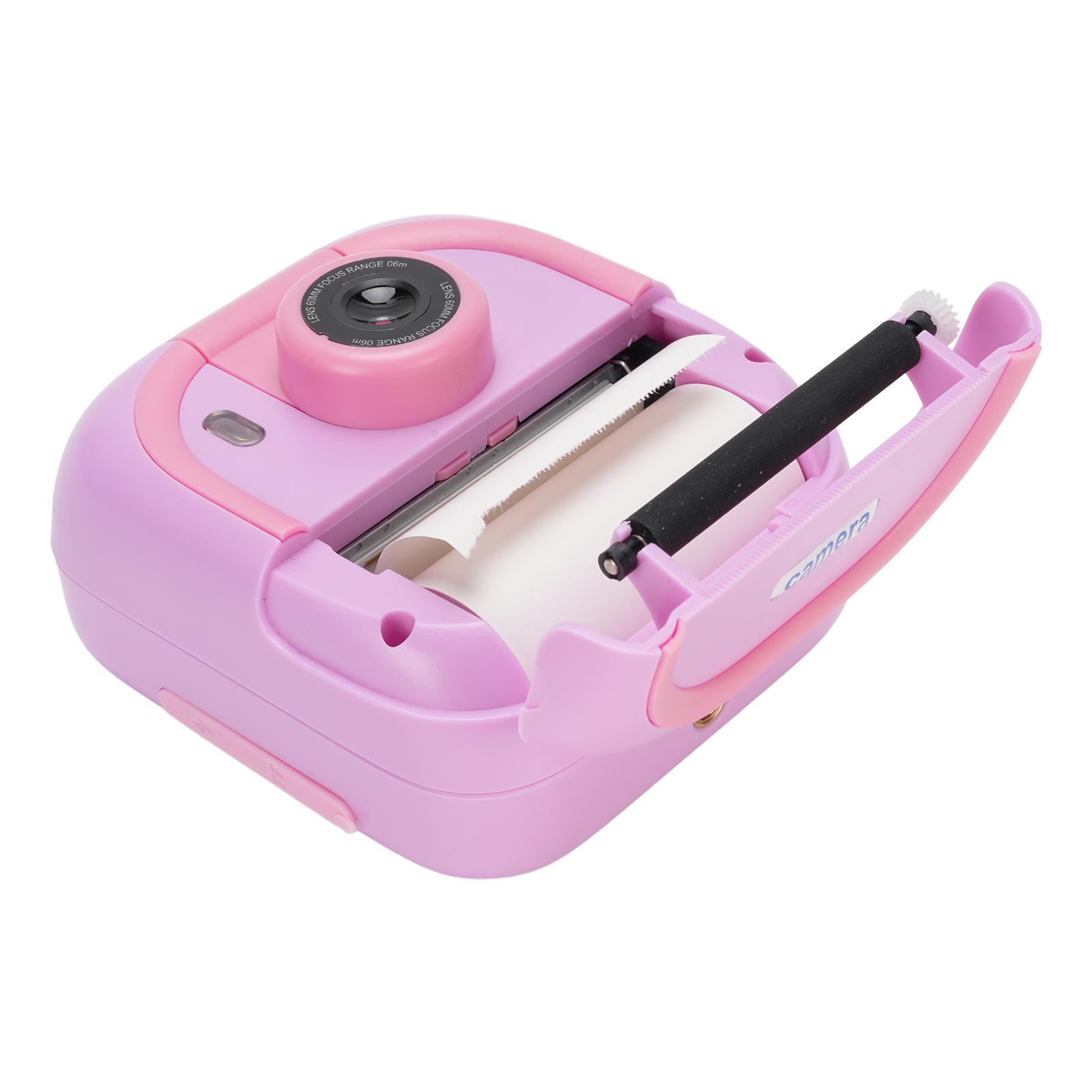 

Цифровая камера для печати, дисплей 2,4 дюйма, вращающийся на 180 градусов объектив, 48-мегапиксельная камера для видеоигр с разрешением 1080P и возможностью подзарядки фиолетовый