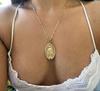 Mother Maria Virgin Mary Pendant Necklace for Women Gold Color Lady Jewelry Cross Trendy Chain Jesus Mom Necklaces