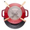 Service à Fondue - STAUB - 16 cm - Fonte - Cerise - Inclus 4 fourchettes et brûleur