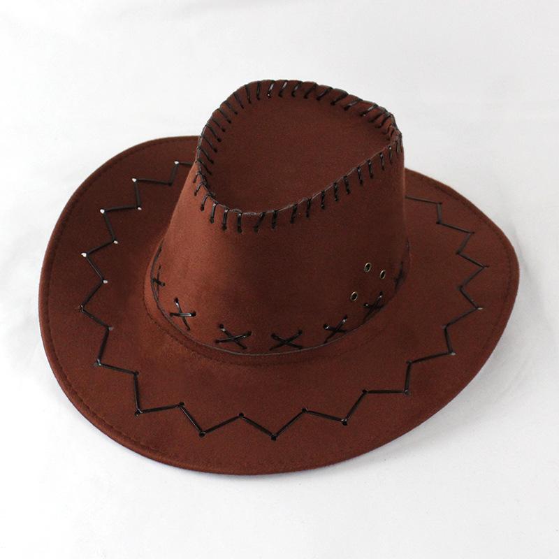 Cowboyhatter for menn og kvinner Solskjerm Gresslandsolhatt Western Cowboyhatt Hatt med bred brem