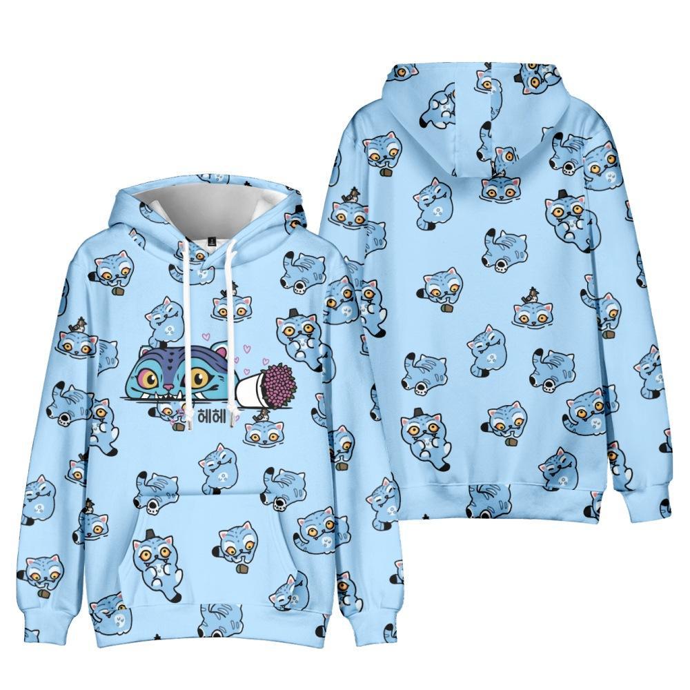 YMQ235 3D Digital Art Plus Size Hoodie - European & American Style
