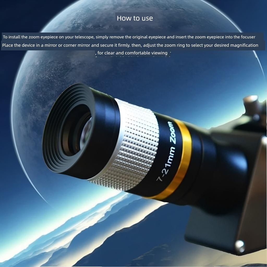 Astronomical Telescope Accessories 7-21mm/8-24mm Zoom Eyepiece 1.25 Inch Fixed Eyepiece Landscape Moon