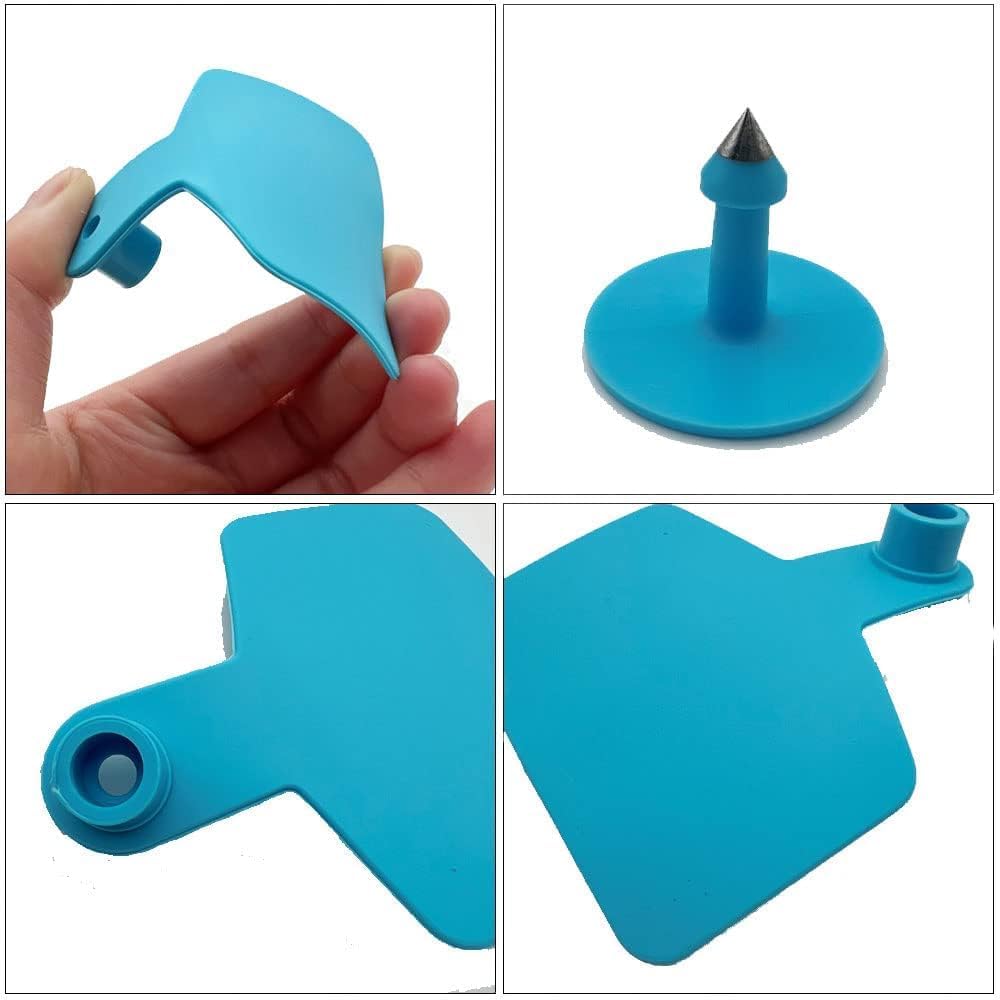 

100 шт. Бирки для ушей скота, 001-100/101-200/201-300/301-400/401-500 Идентификационные пронумерованные бирки для ушей животных для коров, крупного рогатого скота, коз, свиней 101-200 Розовый 1-100 малиновый