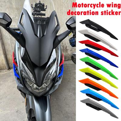 1 paar Universal Motorrad Winglet Aerodynamische Spoiler Dynamische Flügel Mit Klebstoff Dekoration Aufkleber Für Motorrad Roller P1t2