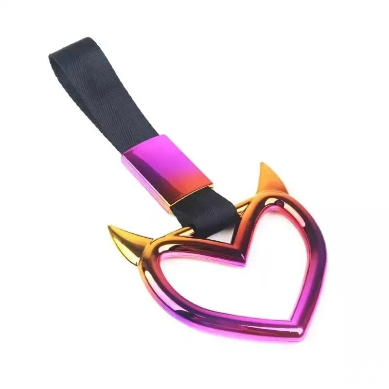 For Car Tow Decoration Belt Train Bus Handle Hand Strap Drift Charm Strap Drift Front Tow Hook Car Styli Tow Rope Heart Ring