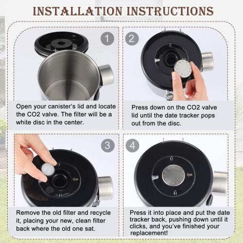 Tondiamo 22-Piece CO2 Valve Filter Set for Coffee Canisters, Airtight with 2 Rubber Rings, One-Way Degassing Breather for Bean Containers, Bags, and F