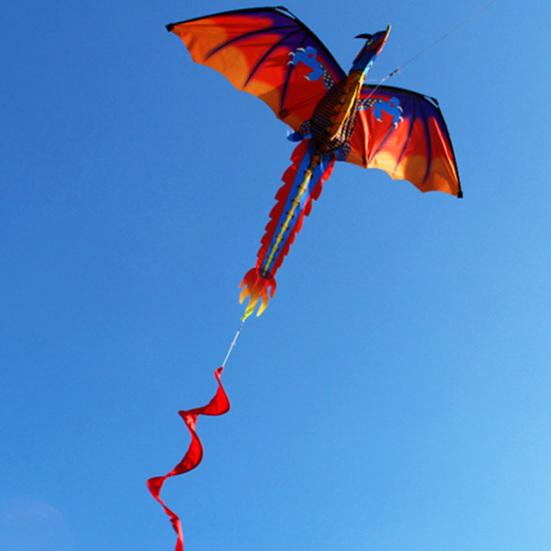 Outdoor Colorful 3D Dragon Flying Kite with 100m Tail Line Children Kids Toys