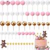 Cake Decoration 50pcs Colorful Happy Birthday Cake Topper Pearl Ball Birthday Party Wedding Supplies Event Tools Accessories