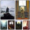 Caspar David Friedrich Artwork Posters Classical Vintage Wall Art Canvas Painting and Print Picture for Nordic Living Room Decor