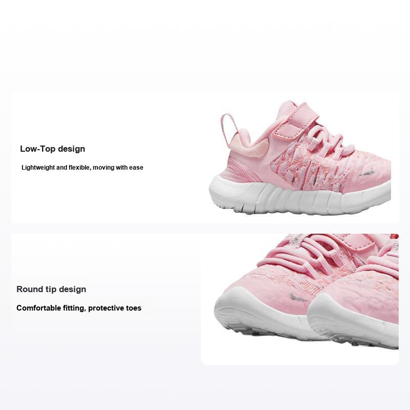 Nike Free RN 2021 TD Pink Foam Baby Sneakers White Pink-Glaze Metallic-Silver CZ3997-610