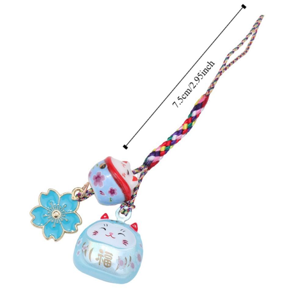 Cute Lucky Cat Pendant Fantastic Phone Strap Personality Maneki Neko Key Chain  Girls