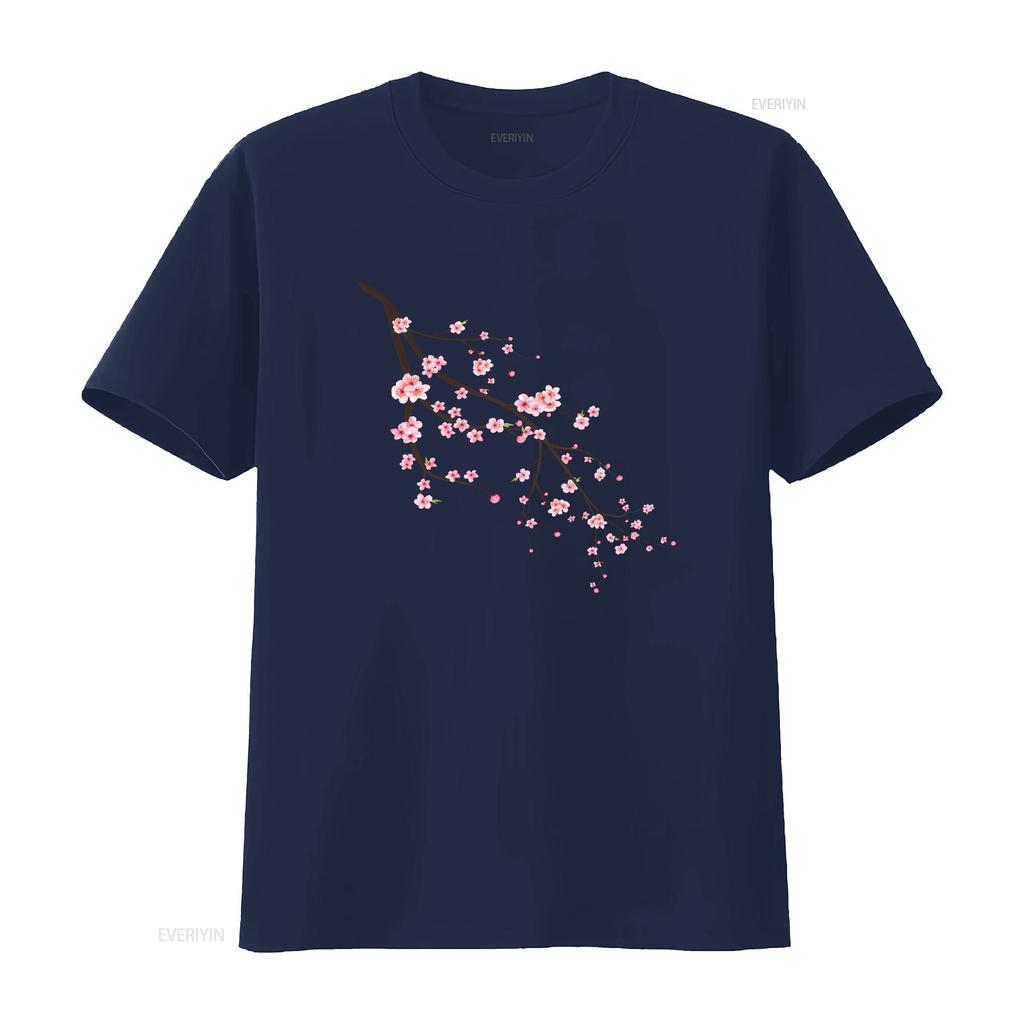 Cherry Blossom T Shirt Sakura Womens Flower for Women Floral Her Spring vintage Washed Top For Everyday Wear Stylish Slightly