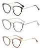 Ins Cat Eye Presbyopia Glasses Cold Tea Color HD Anti Blue Light Glasses Frame Advanced Plain Whitening Glasses