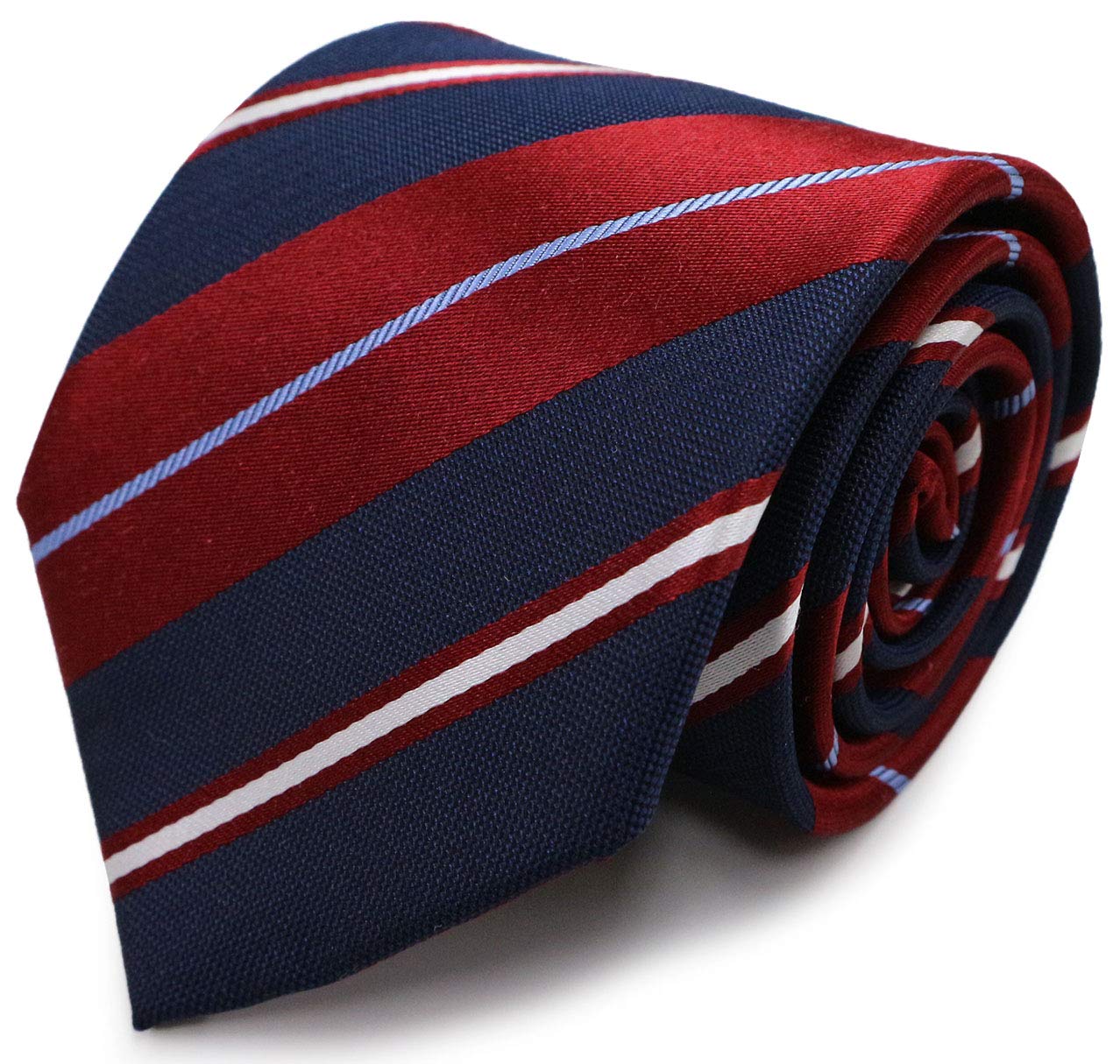 [Michiko London] Brand Necktie, Made in Japan, 100% Silk, Striped, Designer, Multi-color (Pattern D)