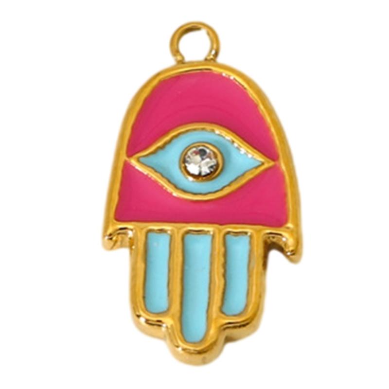 Unique Hand and Eye Designs Heart Charm Pendant Sturdy Stainless Steel 11 Options Casual Wear