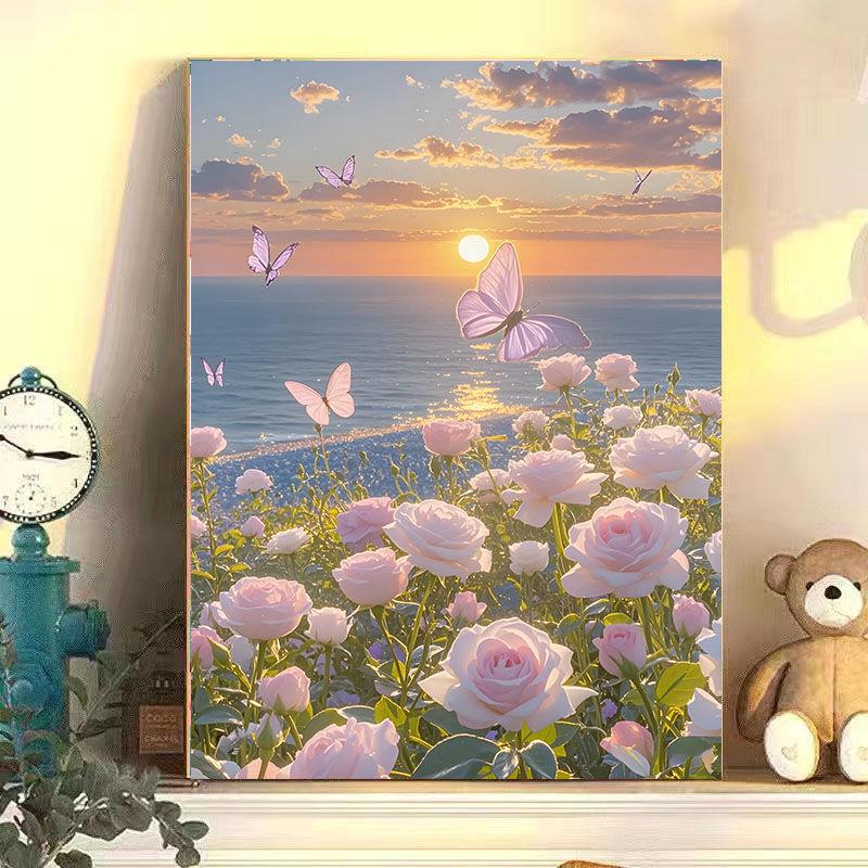 Minimalist DIY Floral Oil Painting Kit - Stress Relieving Decorative Art